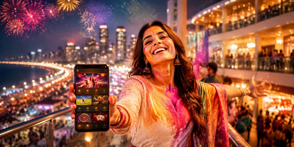 Cricket betting app usage in Mumbai Bandra during Holi festival
