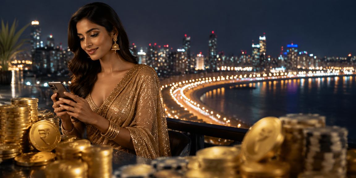 Mobile casino promotion users enjoying bonuses at Mumbai's Marine Drive